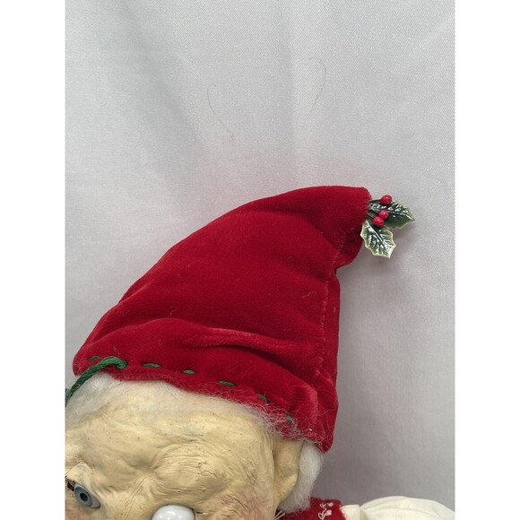 Vintage Handmade Christmas Elf Red Black Clothing 16” RARE - Picture 4 of 12